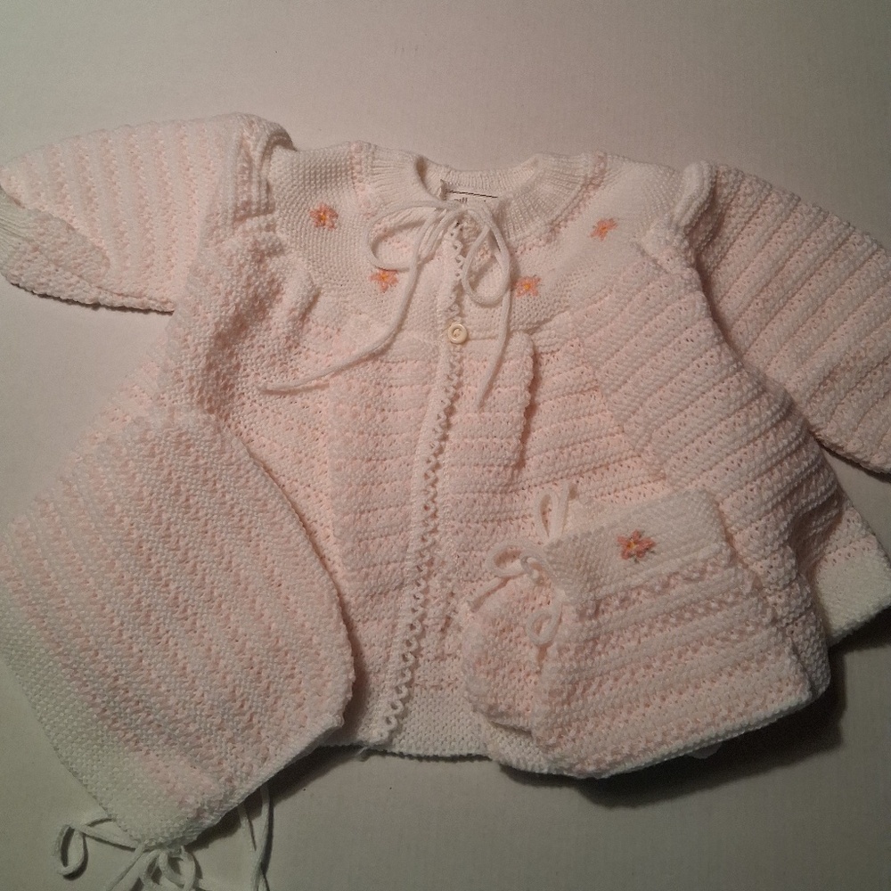 Vintage Baby 3 Piece Outfit, Pink, Italy - Picture 2 of 8